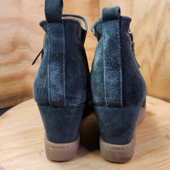 Sofft Shera Womens Green Suede Wedge Water Resistant Booties Boots Size 9.5 - Picture 5 of 10